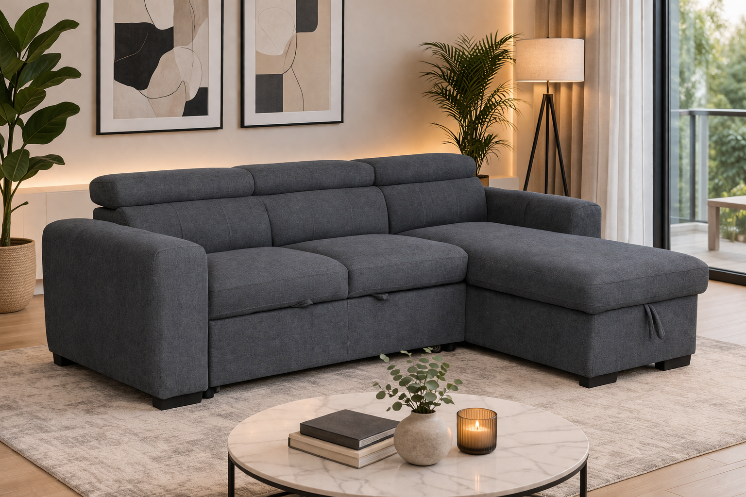 Carter Sofa Bed Dark Grey