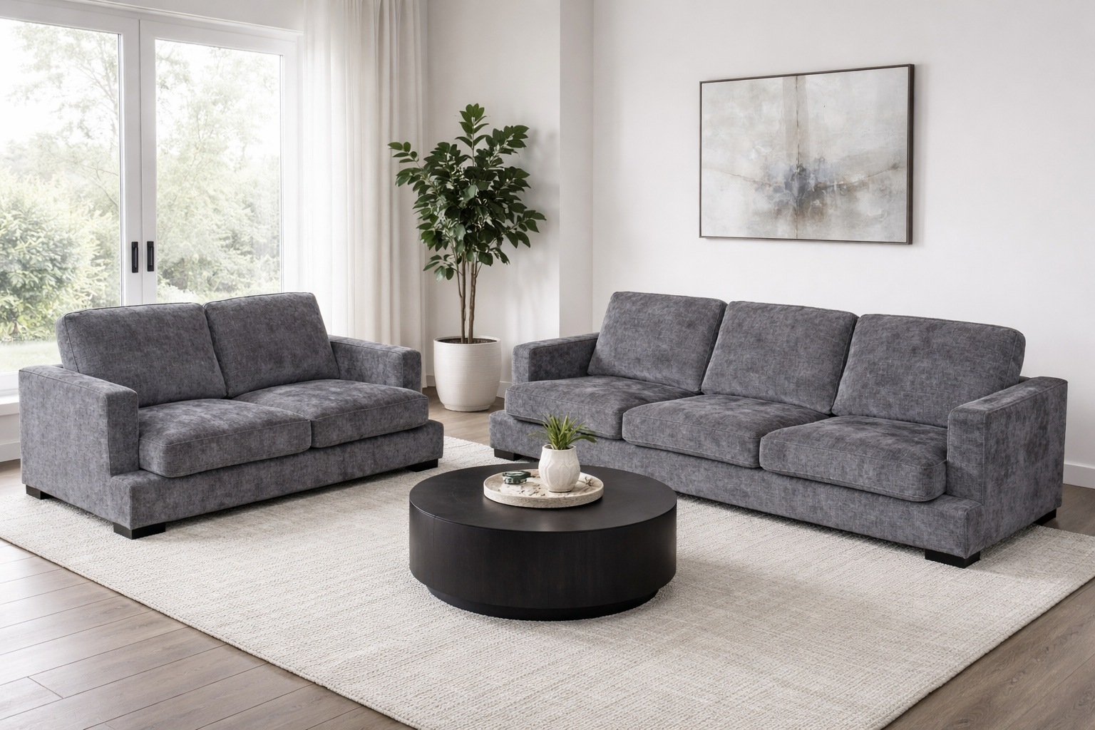 Manly 3 + 2 Seater lounge Liquorice