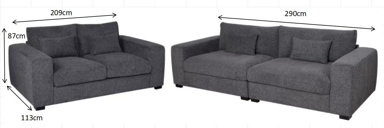 Marley 2 Seater lounge Graphite