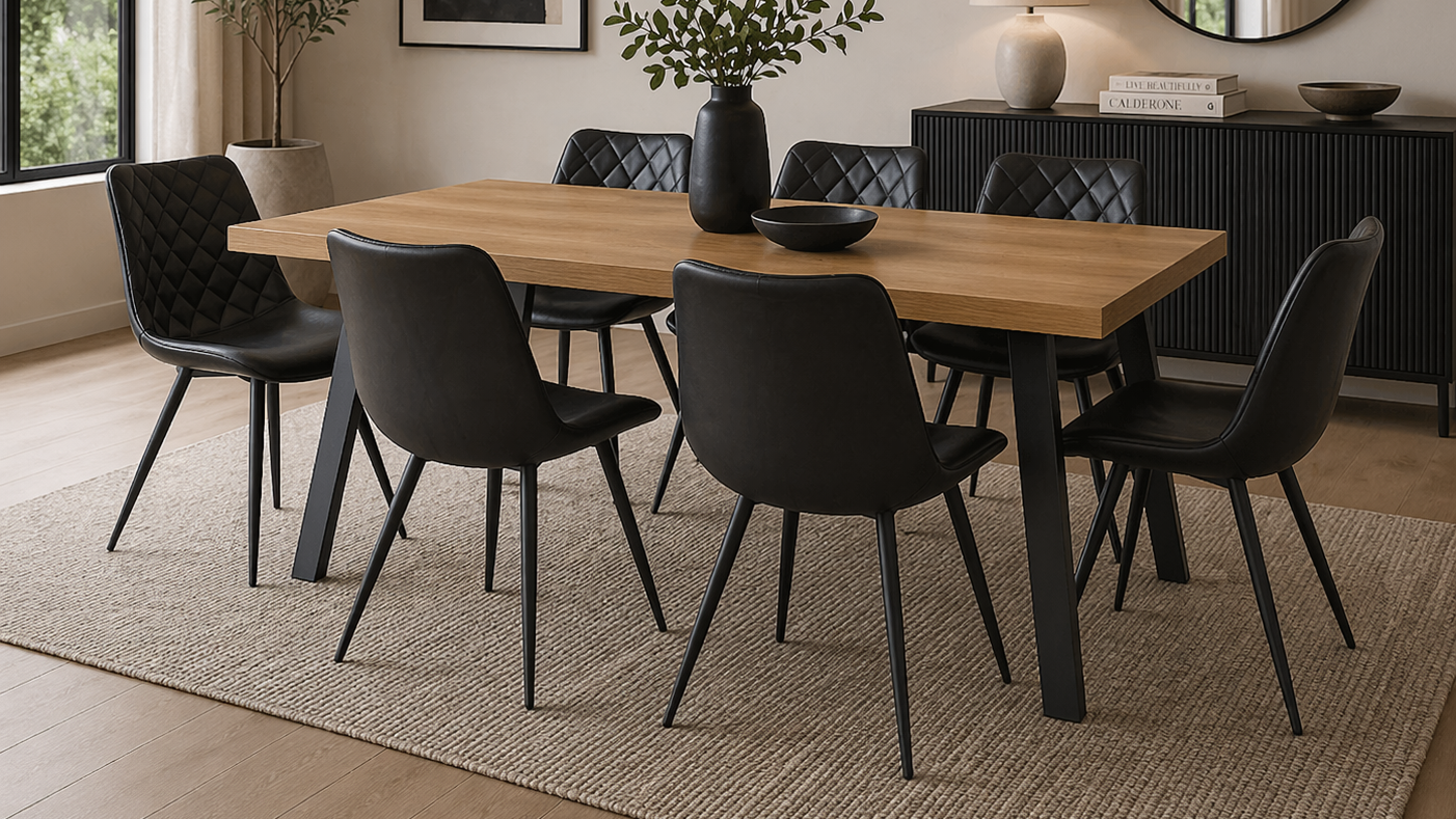 Milford Dining Chair (Black PU Leather)