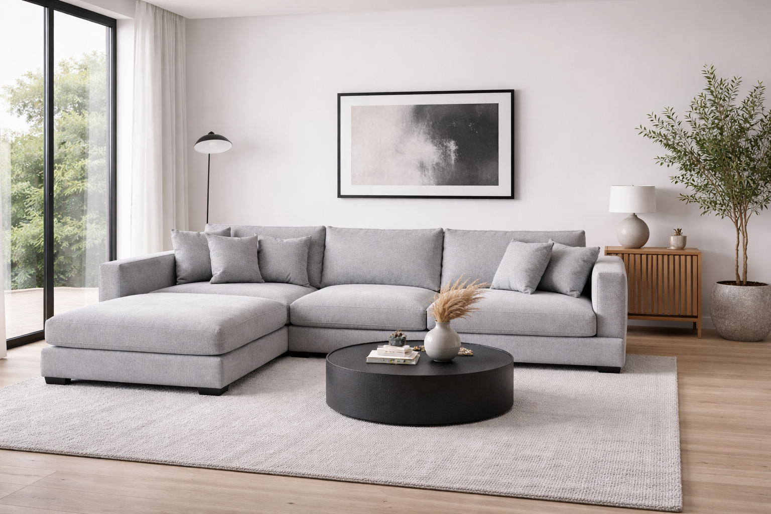 Bella Left Hand Chaise Grey
