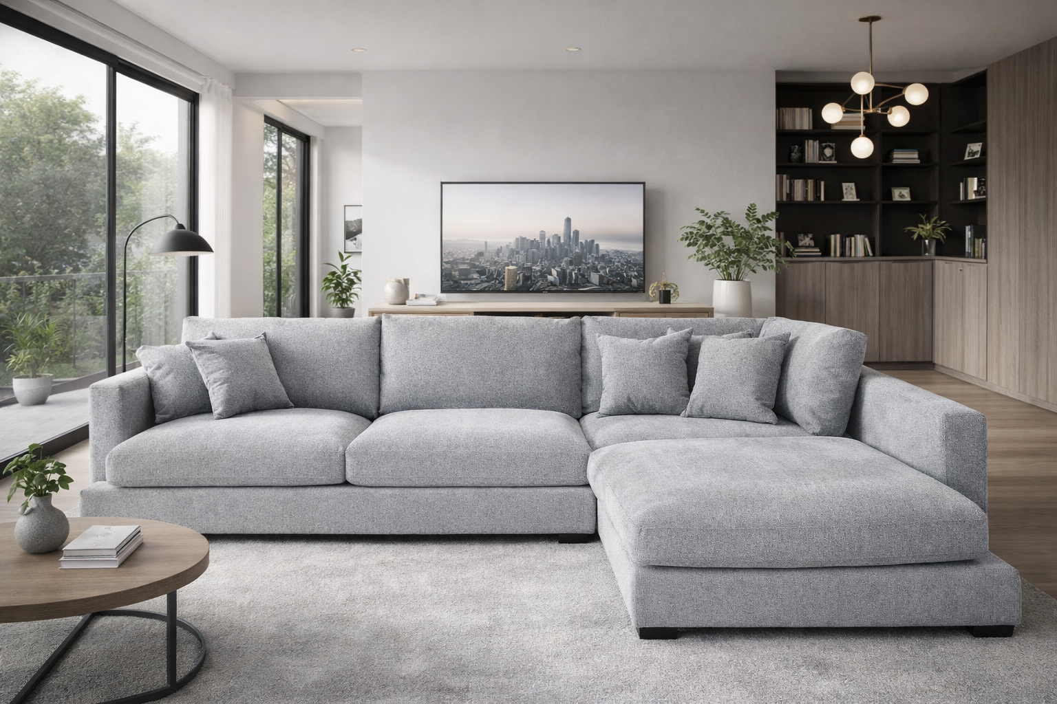 Bella Right Hand Chaise Grey