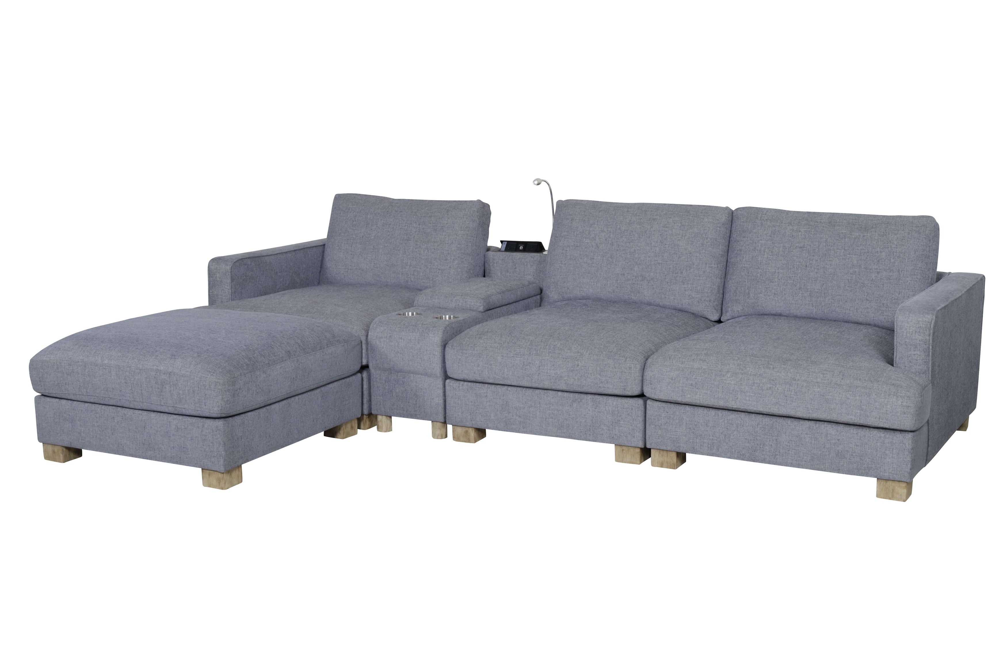 York 3 Seater Lounge Suite With Ottoman (Grey)