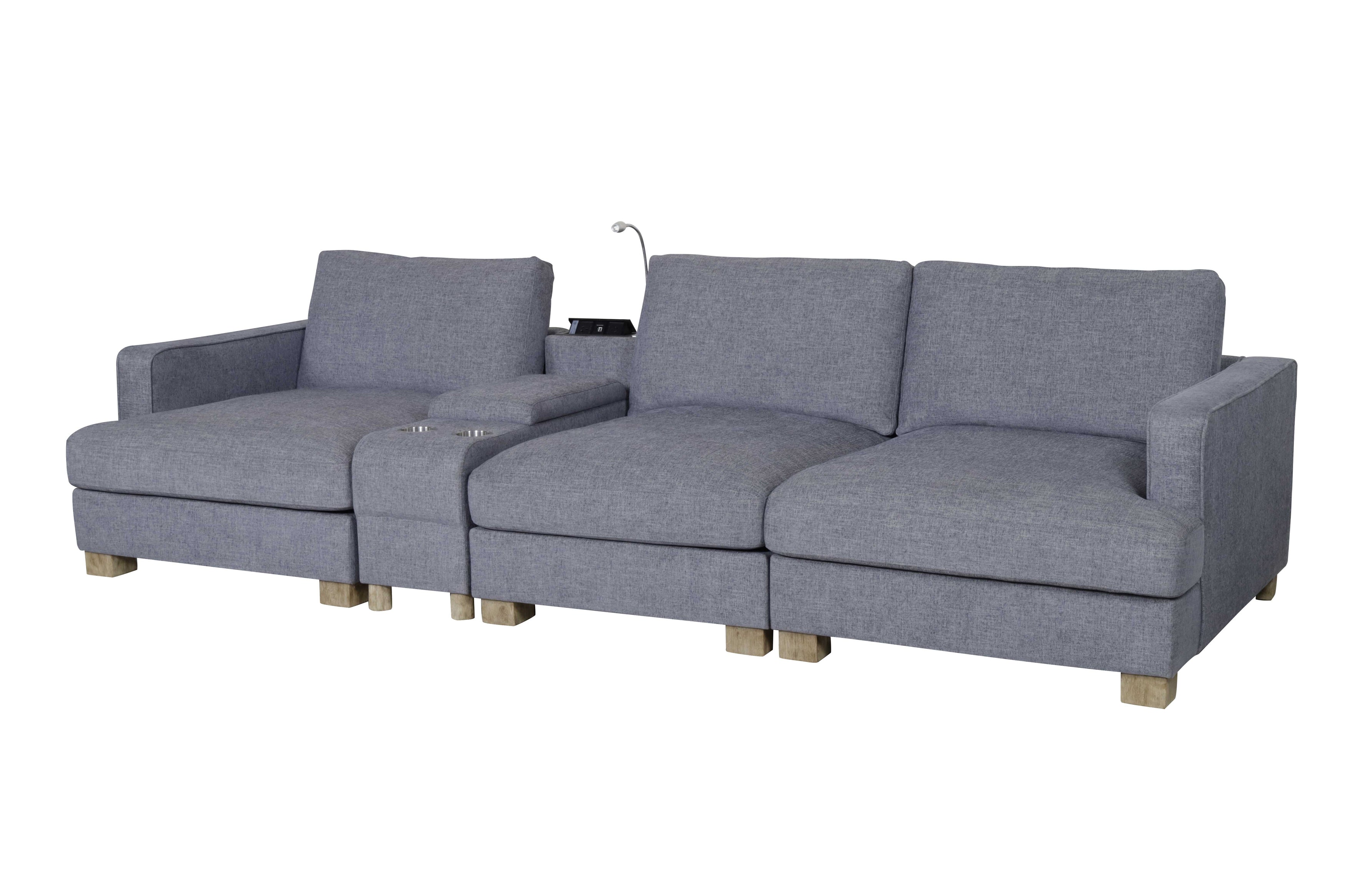 York 3 Seater Lounge Suite With Ottoman (Grey)