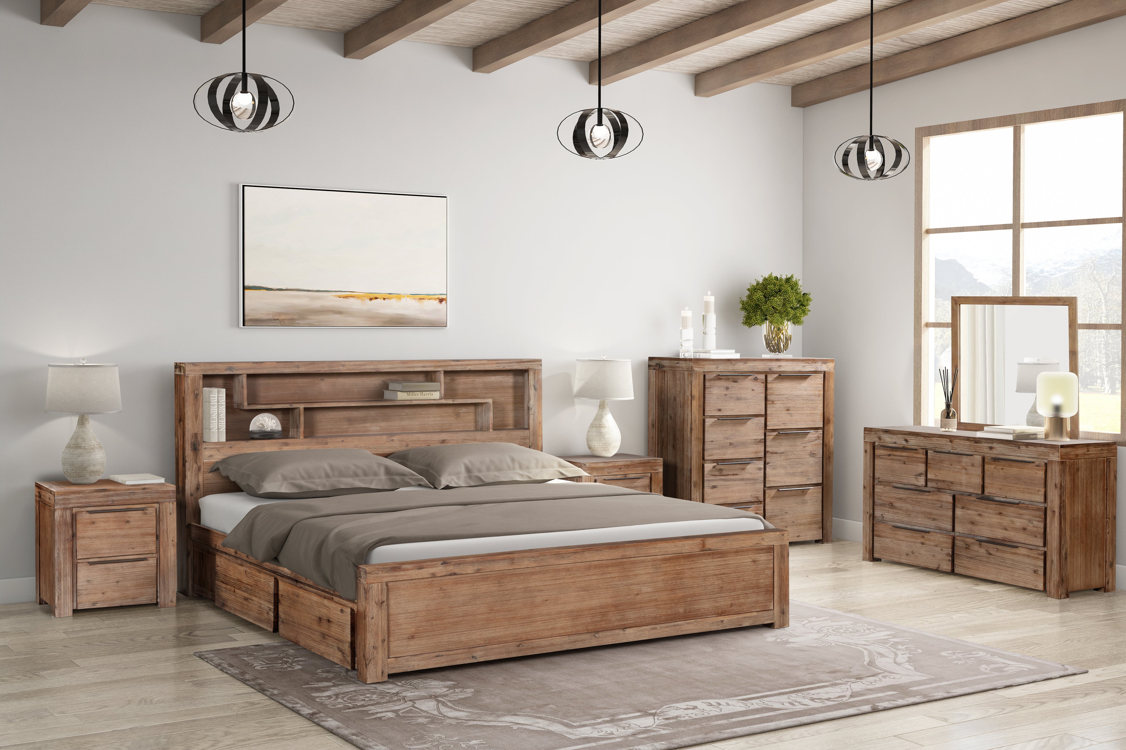 Barcelona Queen Bed With 4 Storage Draws