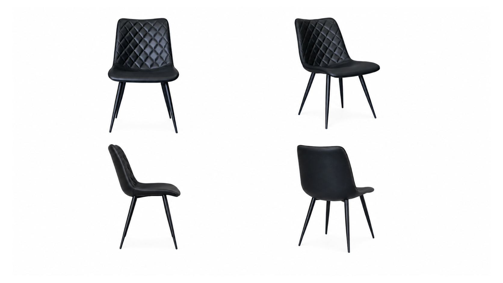 Milford Dining Chair (Black PU Leather)